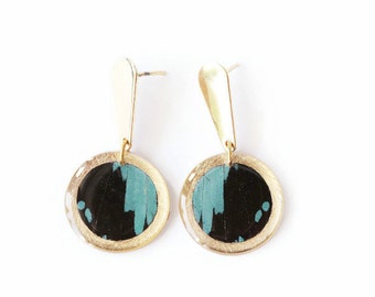 Butterfly Wing Earrings, Wing Jewelry, Blue Wing Earrings, Boho Earrings, Eco Friendly Jewelry, Gift for Her Under 30, Gift for Wife
