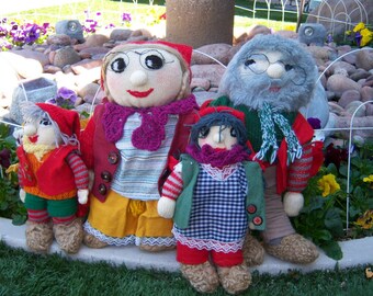 A Family of Vintage Swedish Tomten Dolls