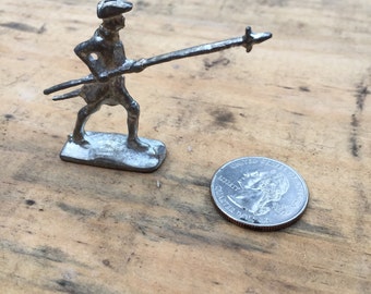 18th Century Pewter Toy Soldier - Soldier Standing with Pike