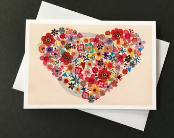 Love Card- Heart of Flowers