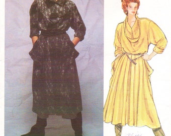 80s Issey Miyake Womens Pullover Dress Vogue Designer Original Sewing Pattern 1256 Size 8 Bust 31 1/2 Label Included