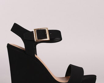 Ankle Strap Platform Wedge