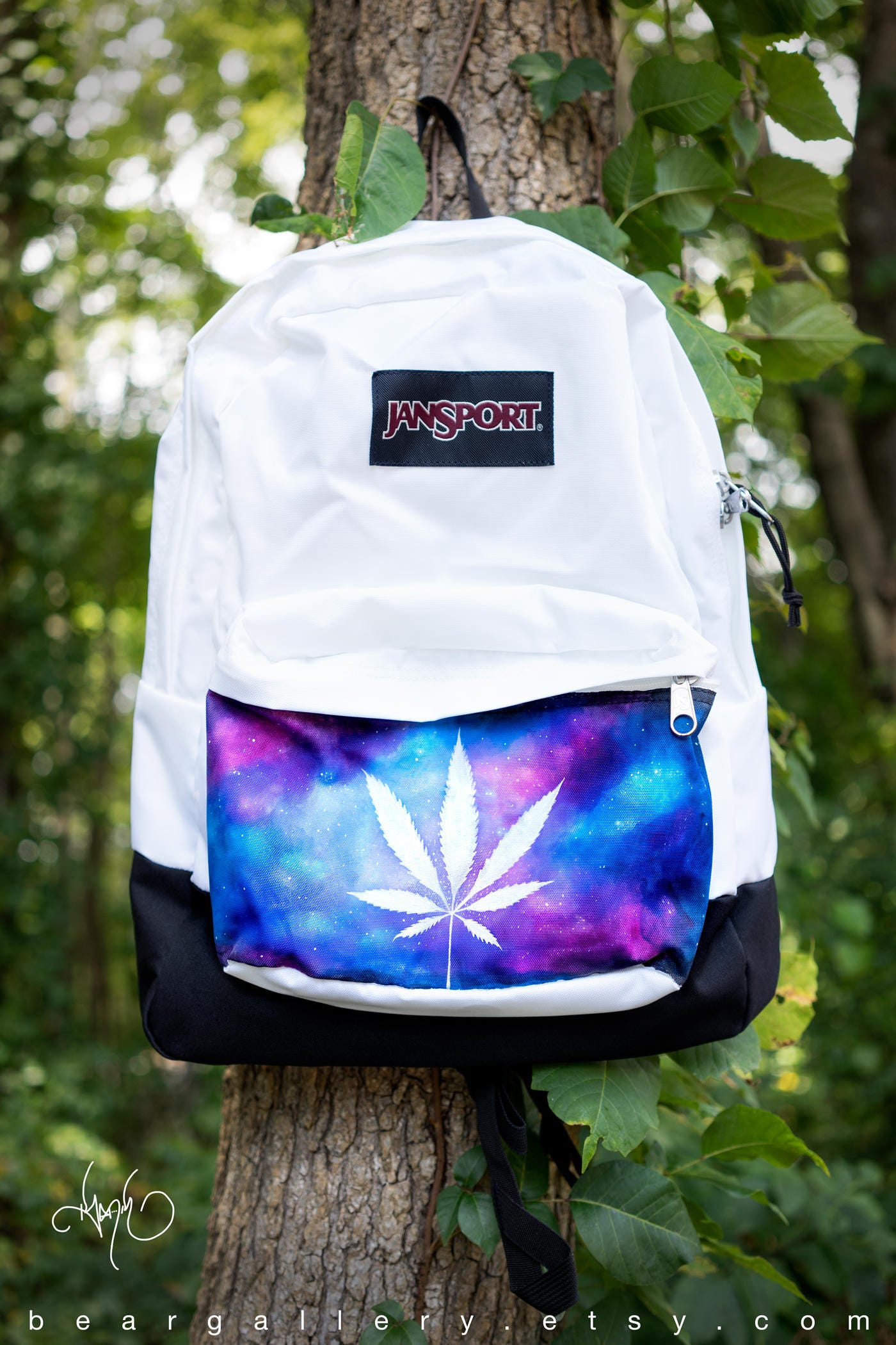 Custom Hand Painted Weed Bag JanSport Marijuana Backpack