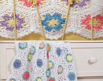Flower Garden Motif Afghans Set Crochet Pattern PDF