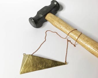 Triangle brass necklace pendant
