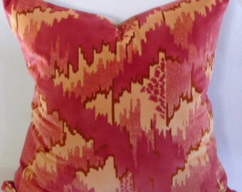 Beacon Hill Coral Cotton Velvet Pillow Cover