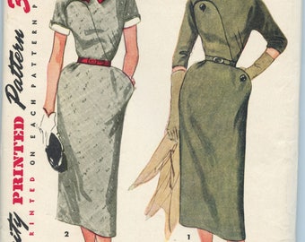 Vintage 50s Tailored Dress with DETAILS! Simplicity 4465- Bust 32- Size 14