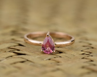 pink sapphire ring, Minimalist ring , pink sapphire ring gold 9k, pink sapphire ring rose gold, pink sapphire ring 14k, handmade ring,