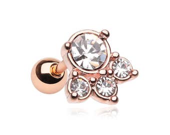 Rose Gold Royal Majestic Cartilage Tragus Earring