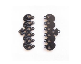 2 intercalaires multirangs en laiton, Black ebony mat, 38 mm