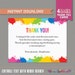 Art Party Thank you Cards - Art Birthday Party - Art Birthday - Instant Download - Edit and print at home with Adobe Reader