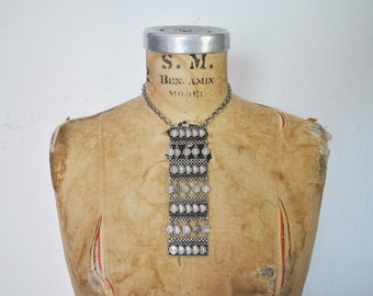 1960's Coin Necklace / BOLD silver pendant