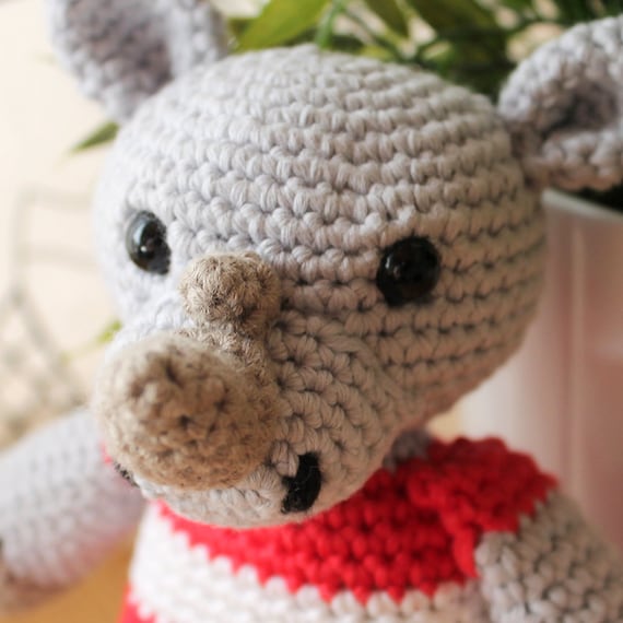 Rhino - Animalius. Amigurumi Pattern PDF, Animal Toy, Nursery Doll, Africa Crochet Pattern, Cute Children Gift, DIY, Crafts, Digital File
