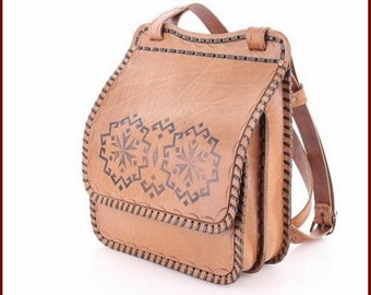 Handmade Leather Bag Women & Men Handbag Accessory Shoulder Bag Genuine Leather %100 Unique Leather Purse - BG54ka - Regular Shipping