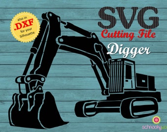 Digger SVG, Construction SVG, Excavator SVG, Building Machine, Construction Site, Tool, Worker