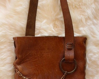 In Bloom vintage leather bag // leather satchel