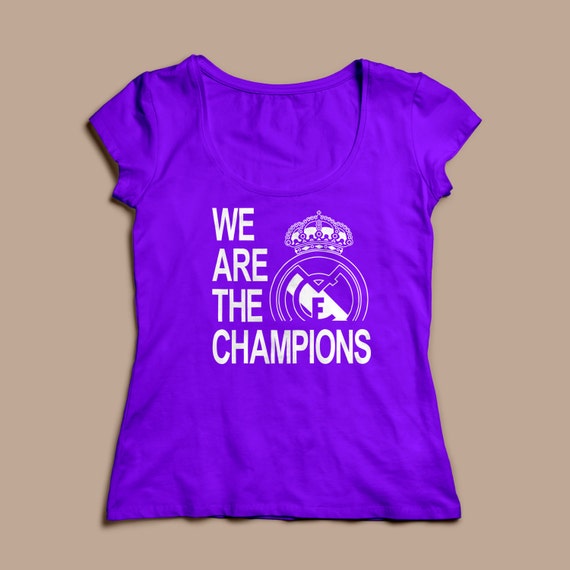 Real Madrid We Are The Champions Womens T-Shirts S-XL Available Customization Available UEFA Champions League 2017