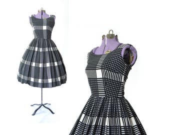 XS 1950s Dress 1950s plaid Dress small Vintage Dress Party Dress 60s 50 dress Dress vintage dress vintage clothing day dress dress