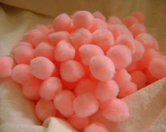 pink mini pom poms 50 pieces 1/4" inch kids crafts supplies embellishments