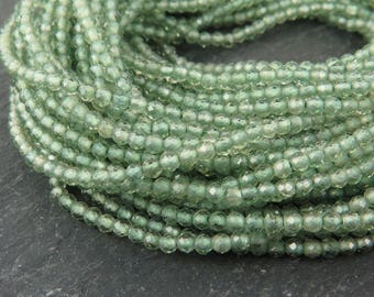 AAA Green Apatite Faceted Rondelles 2mm ~ 13" Strand