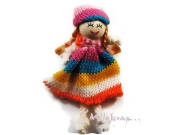 X 1 embellishment scrapbooking cardmaking 10 wool doll. *