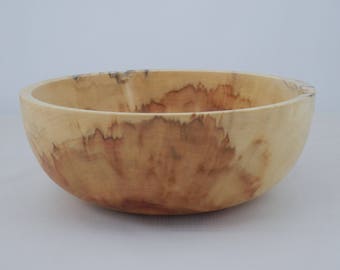 Large Flame Box Elder Wooden Salad Serving Bowl Handmade