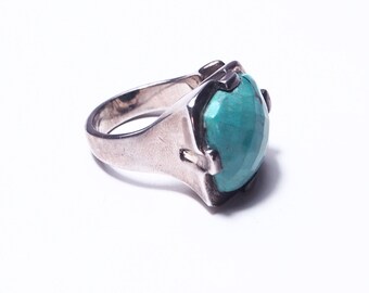 Silver and turquoise ring