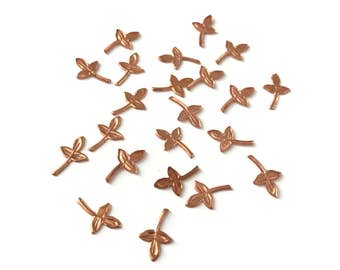 20 Vintage Copper Ivy Leaf Stampings 11 x 7mm