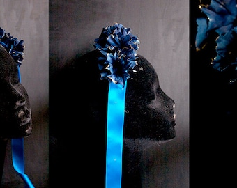 Blue and Gold Flower Headdress