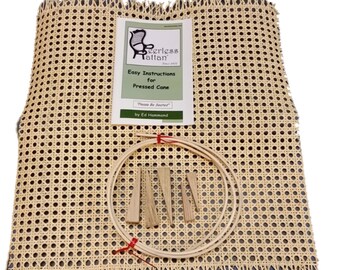 Pressed Cane Webbing Kit 18"x18", Spline, Wedges, Instruction Booklet, (Breuer)