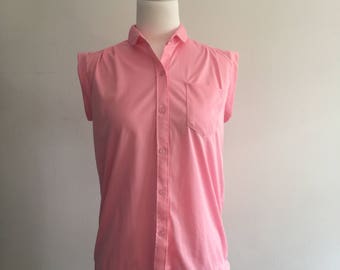 Pink vintage polyester top size 10