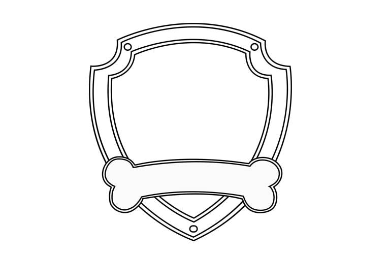 Paw Patrol Badge Outline Emblem Logo Image Clipart Transparent ...