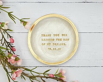 Mother of the groom gift from bride, Mother of the bride gift, Wedding ring holder, thank you for raising the man of my dreams,
