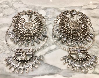 Statement Oversized earrings Statement earrings chandelier earrings Crystal Chandelier Earrings boho Earrings Vintage earrings big earrings