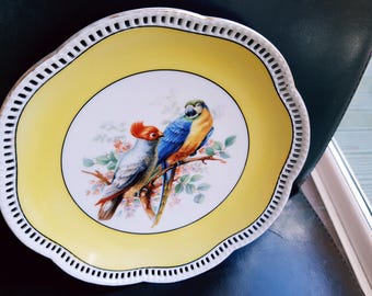 VINTAGE SCHUMANN ARZBERG perroquet plaque