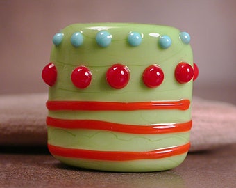 Art Glass Focal Bead, Lampwork Glass Beads, Square Nugget Lampwork, Divine Spark Designs, SRA