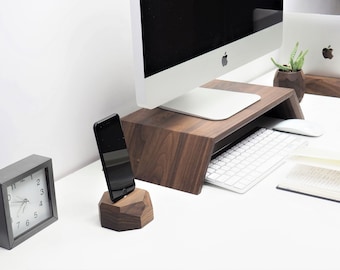 Real wood monitor stand, iMac stand, computer stand, computer display stand, monitor stand wood, computer monitor,desk monitor stand