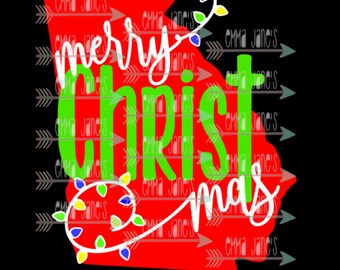 Georgia Merry Christmas - Merry Christ Mas Cut File, SVG