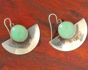 Navajo Sterling Silver and Aventurine Earrings