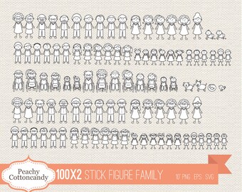 BUY 2 GET 1 FREE mega bundle Stick Figure family clipart - vector svg stick figure clipart - stick figure clip art - family stick figure