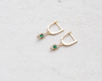 Evil eye Hoops, Gold Hoops, Hoop earrings, For her, Evil eye jewellery, Gold plated, Hoops