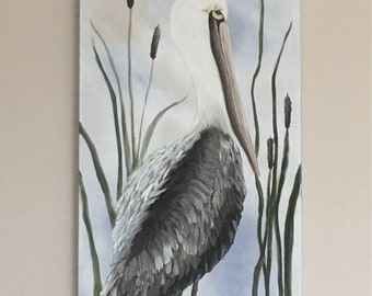 Brown Pelican - Acrylic paint.