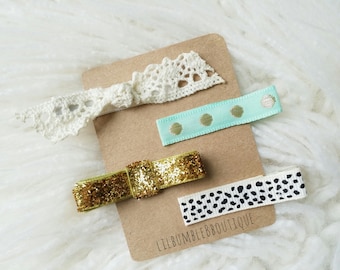 Toddler hair clips, Alligator clips, Girl hair clips, Girl barretts, Hair clip set, Toddler hairbows, Girl hair clip set