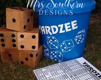 Yardzee, Lawn Games, Wooden Dice Game, Outdoor Games, Natural dice