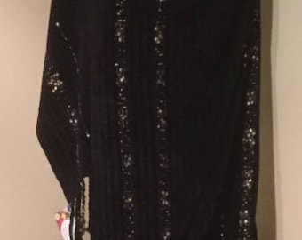 Handwoven Black Chenille Shawl