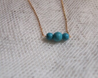 3 Bead Turquoise Necklace