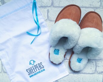 Chestnut sheepskin slippers