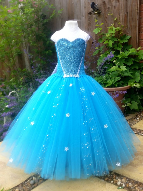 Ice Queen Handmade Sparkly Tutu Dress-Birthday Party Photo