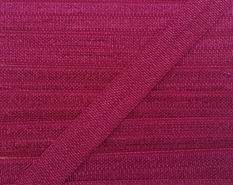 3/8 WINE Fold Over Elastic 5 or 10 Yards