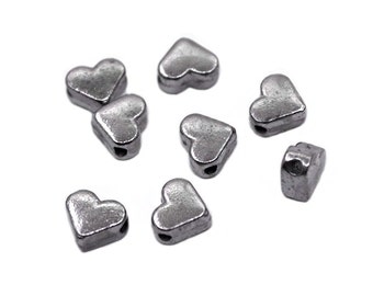 25 Silver Heart Bead Charms | Silver Heart Charms, Heart Pendant, Silver Heart Pendant, Small Heart Charns, Tiny Heart Beads